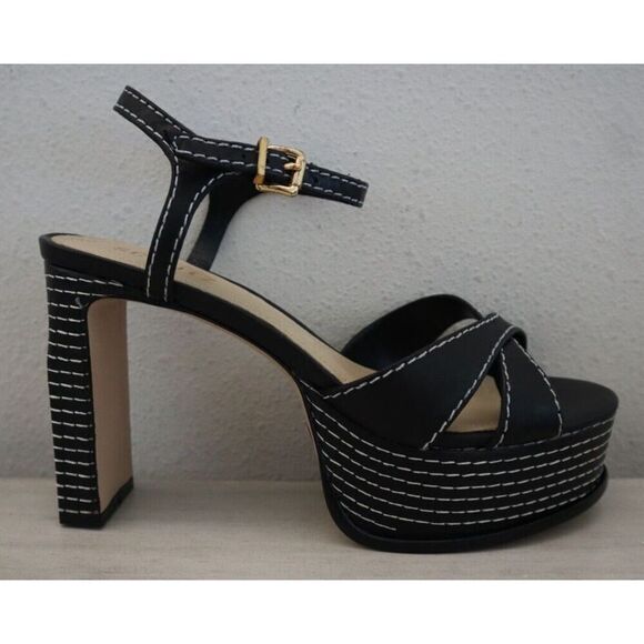 Schutz Women's Sz 8.5B Black Leather Keefa Casual Platform Sandals - Picture 7 of 12